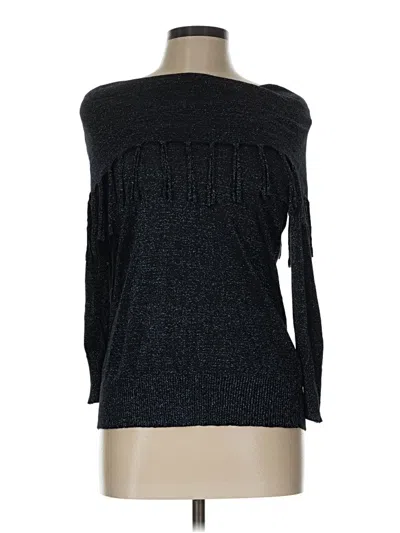 Pre-owned Notations 3/4 Sleeve Top Black Off The Shoulder Neckline Tops