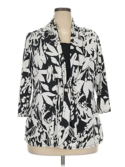 Pre-owned Notations 3/4 Sleeve Top Silver Cowl Neck Tops