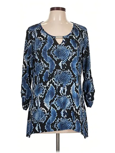 Pre-owned Notations 3/4 Sleeve T-shirt In Blue