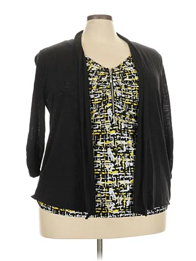 Pre-owned Notations Cardigan Sweater In Black