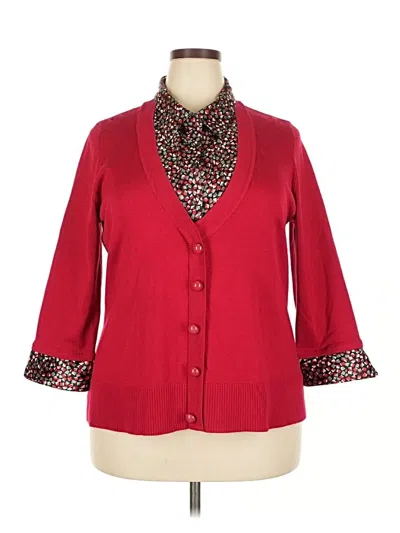 Pre-owned Notations Cardigan Sweater In Red