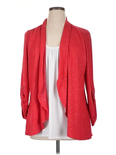 Pre-owned Notations Cardigan Sweater In Red