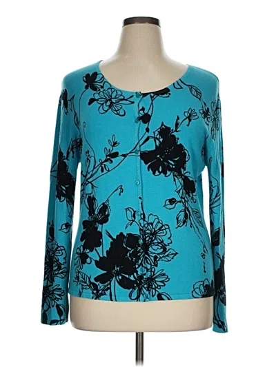 Pre-owned Notations Cardigan Sweater In Teal