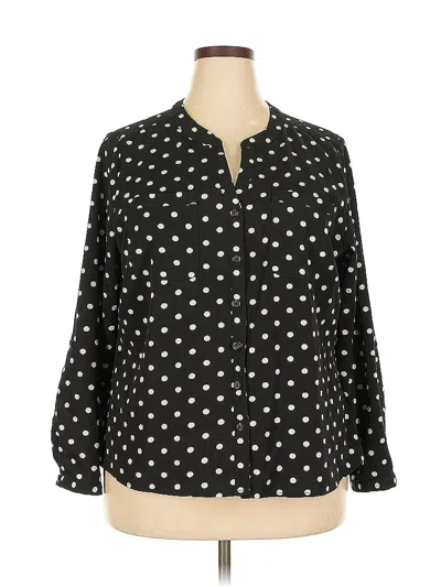 Pre-owned Notations Long Sleeve Blouse In Black