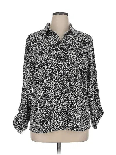 Pre-owned Notations Long Sleeve Blouse In Black