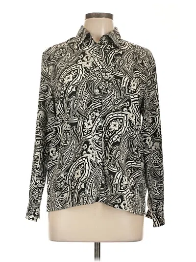 Pre-owned Notations Long Sleeve Blouse In Black