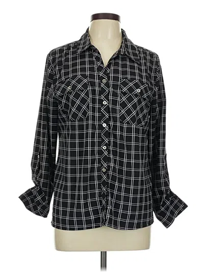 Pre-owned Notations Long Sleeve Blouse In Black