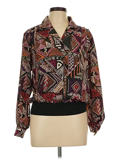 Pre-owned Notations Long Sleeve Blouse In Black