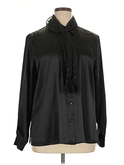 Pre-owned Notations Long Sleeve Blouse In Black