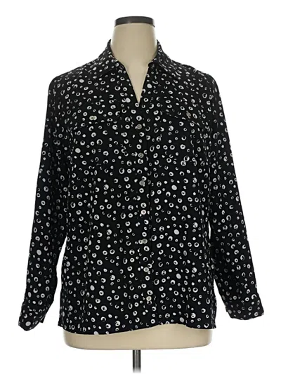 Pre-owned Notations Long Sleeve Blouse In Black