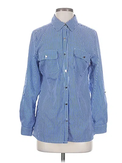 Pre-owned Notations Long Sleeve Blouse In Blue