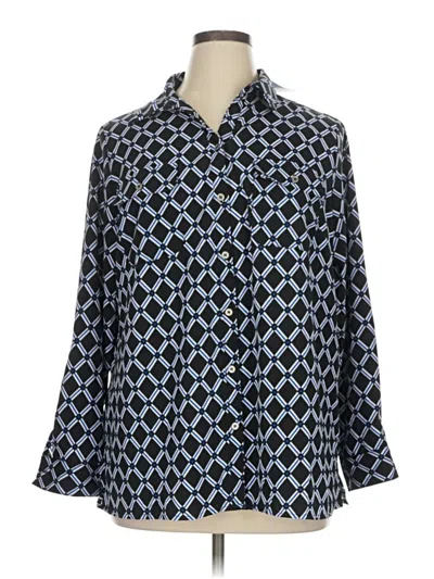 Pre-owned Notations Long Sleeve Blouse In Blue
