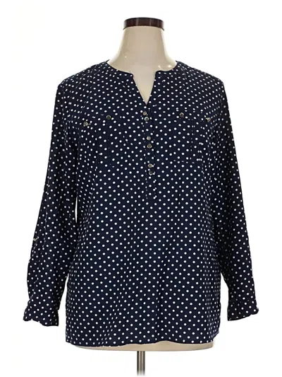 Pre-owned Notations Long Sleeve Blouse In Blue