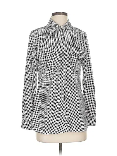 Pre-owned Notations Long Sleeve Blouse In Gray