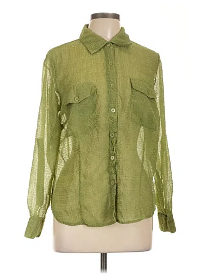 Pre-owned Notations Long Sleeve Blouse In Green