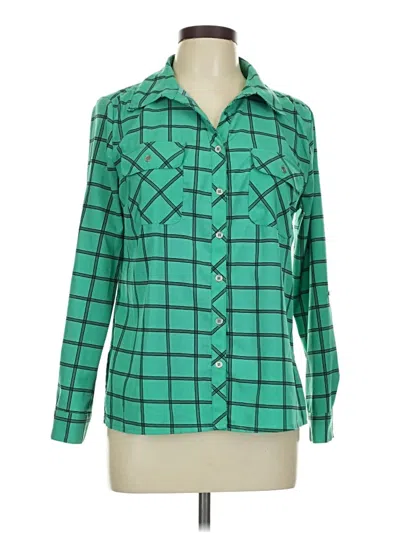 Pre-owned Notations Long Sleeve Blouse In Green
