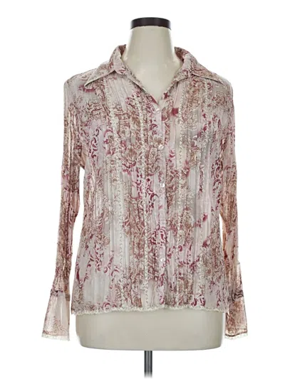 Pre-owned Notations Long Sleeve Blouse In Ivory