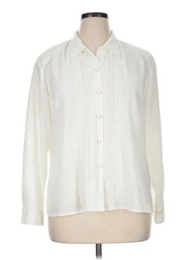 Pre-owned Notations Long Sleeve Blouse In Ivory