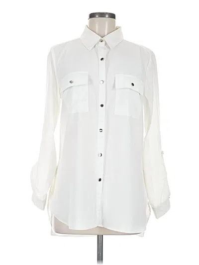 Pre-owned Notations Long Sleeve Blouse In Ivory