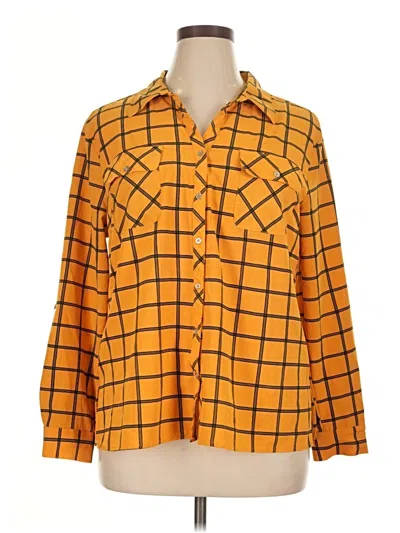 Pre-owned Notations Long Sleeve Blouse In Orange