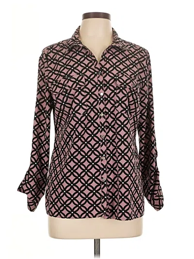Pre-owned Notations Long Sleeve Blouse In Pink