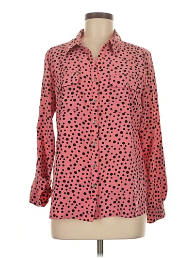 Pre-owned Notations Long Sleeve Blouse In Pink