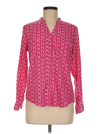 Pre-owned Notations Long Sleeve Blouse In Pink