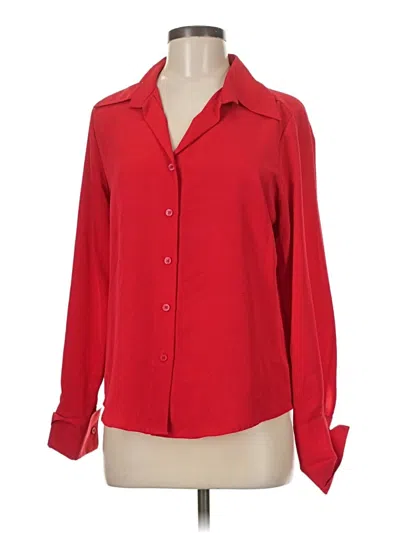 Pre-owned Notations Long Sleeve Blouse In Red