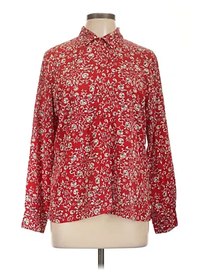 Pre-owned Notations Long Sleeve Blouse In Red