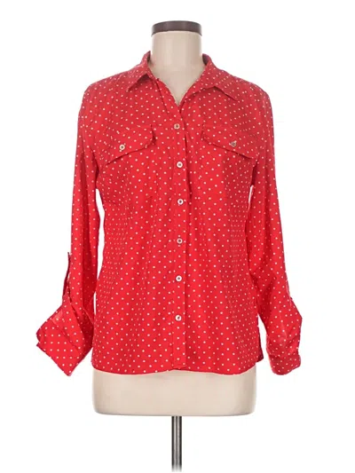 Pre-owned Notations Long Sleeve Blouse In Red