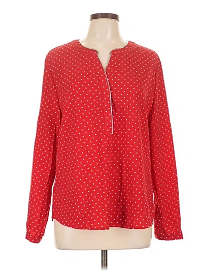 Pre-owned Notations Long Sleeve Blouse In Red