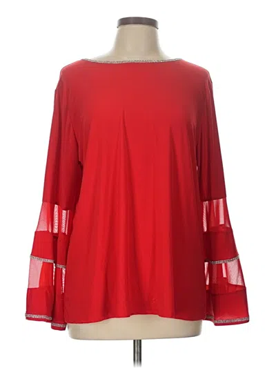 Pre-owned Notations Long Sleeve Blouse In Red
