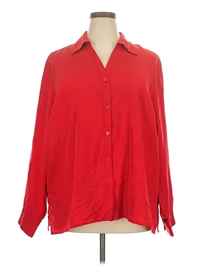 Pre-owned Notations Long Sleeve Blouse In Red