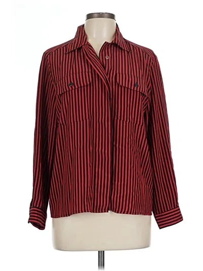 Pre-owned Notations Long Sleeve Blouse In Red