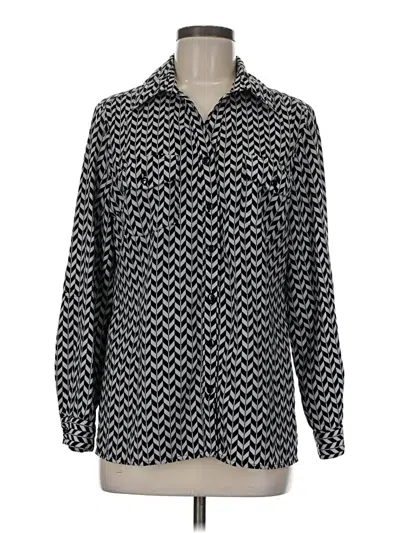 Pre-owned Notations Long Sleeve Blouse In Silver