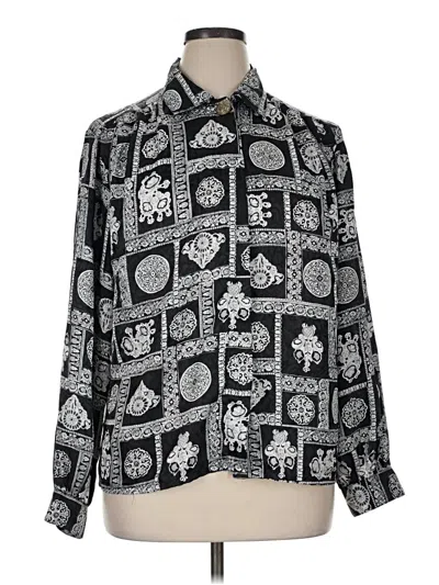 Pre-owned Notations Long Sleeve Blouse In Silver