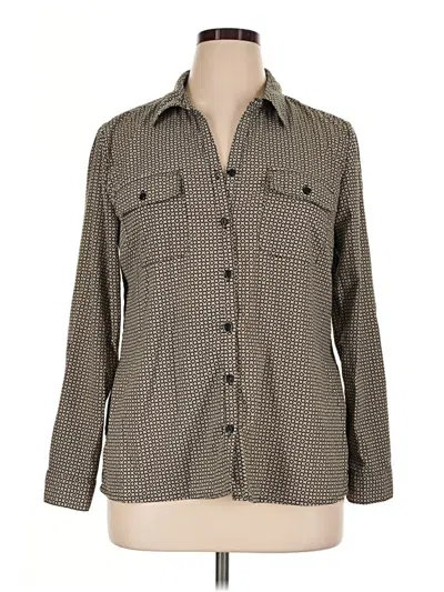 Pre-owned Notations Long Sleeve Blouse In Tan