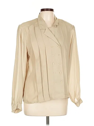 Pre-owned Notations Long Sleeve Blouse In White