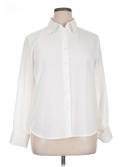 Pre-owned Notations Long Sleeve Blouse In White