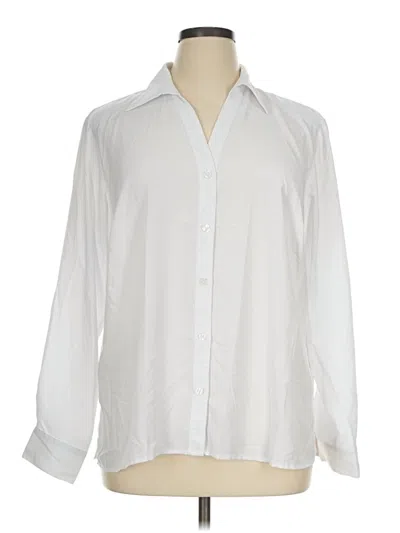 Pre-owned Notations Long Sleeve Blouse In White