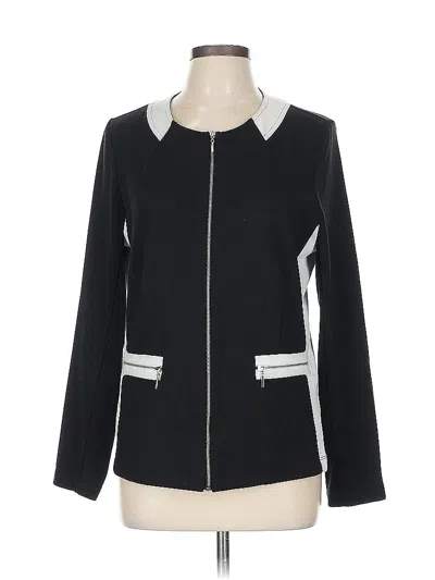 Pre-owned Notations Long Sleeve Top Black Collared Neckline Tops