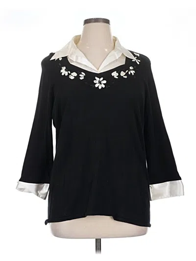 Pre-owned Notations Pullover Sweater In Black