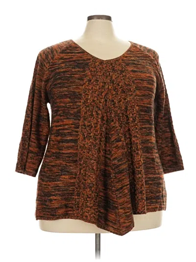 Pre-owned Notations Pullover Sweater In Brown