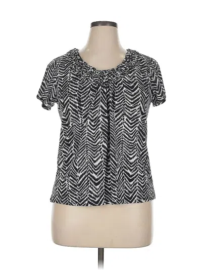 Pre-owned Notations Short Sleeve Blouse In Black