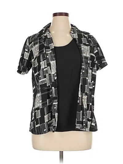 Pre-owned Notations Short Sleeve Blouse In Black