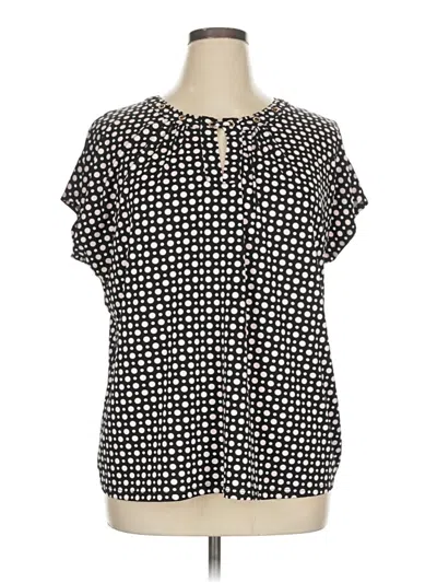 Pre-owned Notations Short Sleeve Blouse In Black