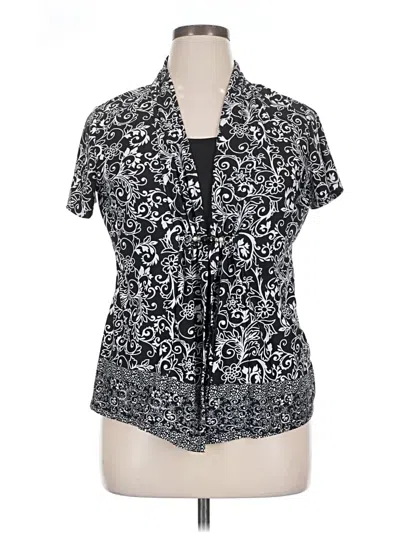 Pre-owned Notations Short Sleeve Blouse In Black
