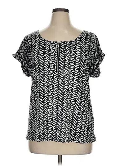 Pre-owned Notations Short Sleeve Blouse In Black