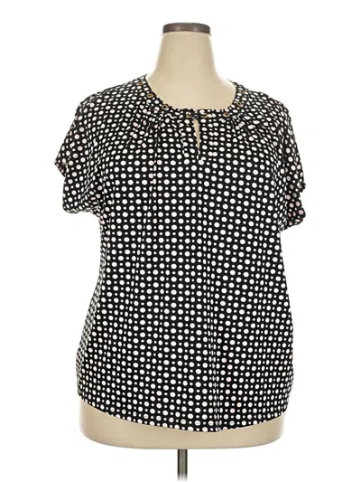 Pre-owned Notations Short Sleeve Blouse In Black