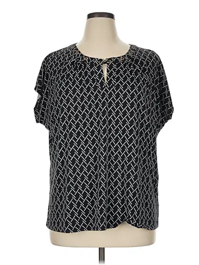 Pre-owned Notations Short Sleeve Blouse In Black
